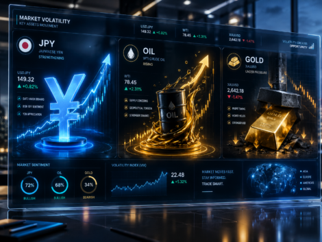 Dasbor Keuangan Futuristik Pasar Global