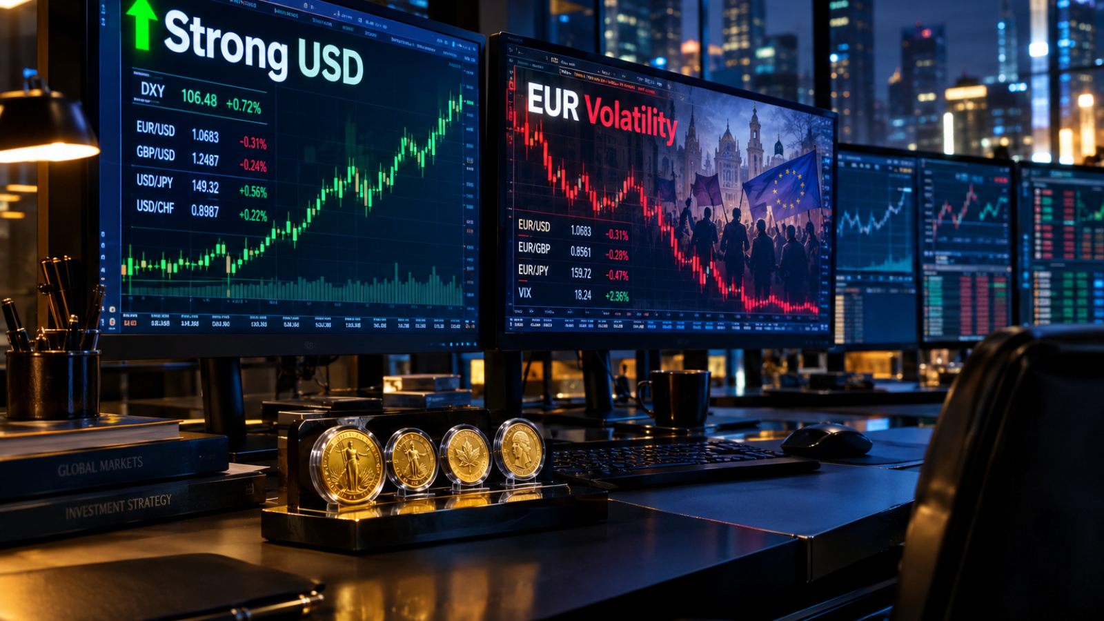 Night Trading Desk_ Strong USD and EUR Volatility